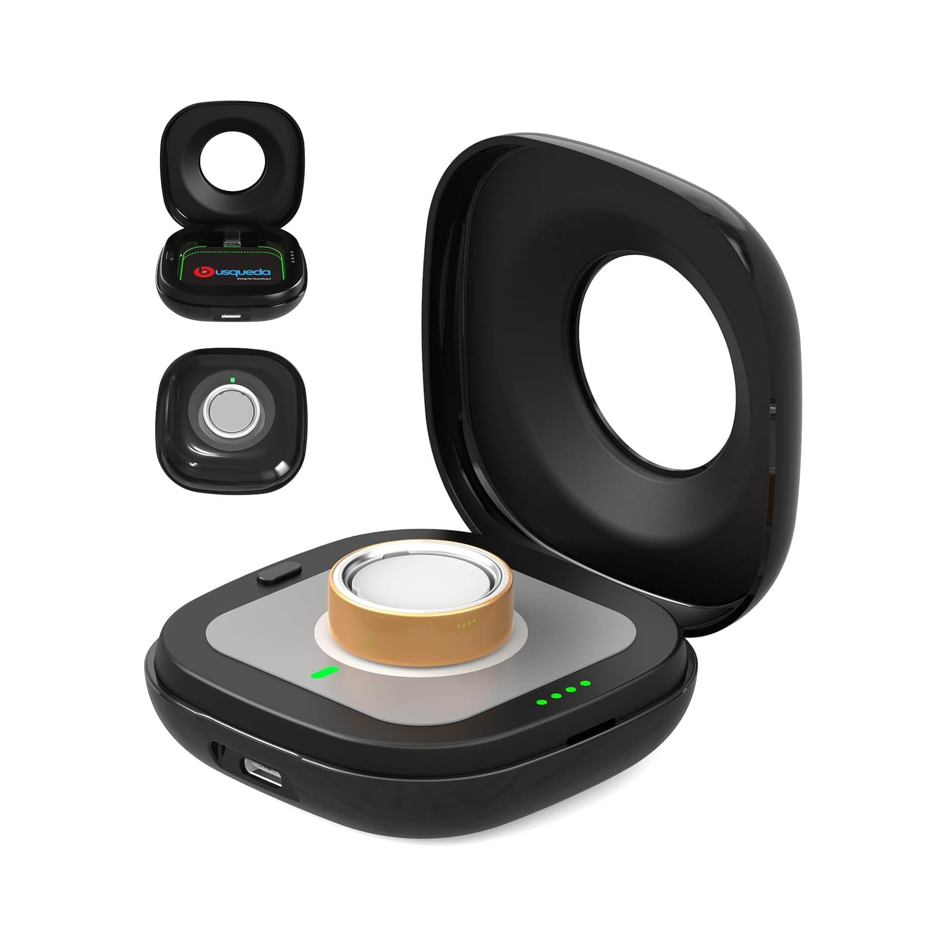 Зарядный кейс BUSQUEDA Wireless Charging Case для Oura Ring 4 (black)